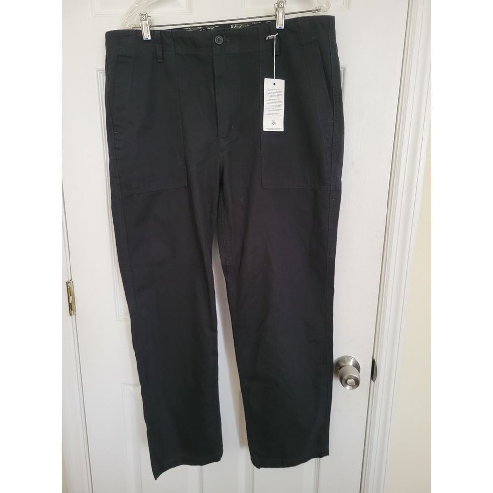 DOCKERS Waves 4 Water Mens Cotton Hemp Original Straight Fit Pants Black 38x30